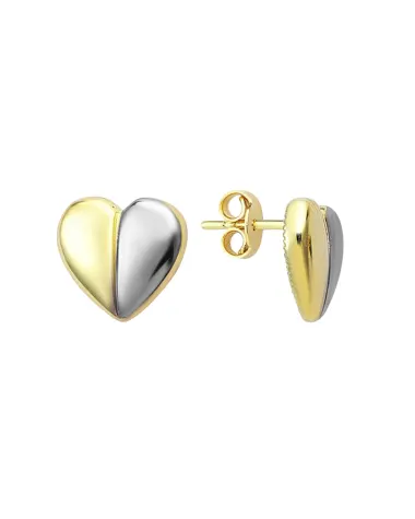 9CT T/T HEART STUDS 8mm